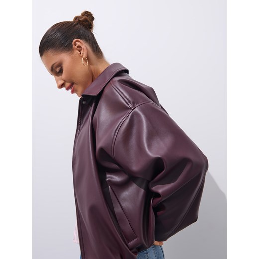 Mohito - Burgundowa kurtka oversize - mahoń ze sklepu Mohito w kategorii Kurtki damskie - zdjęcie 187191231