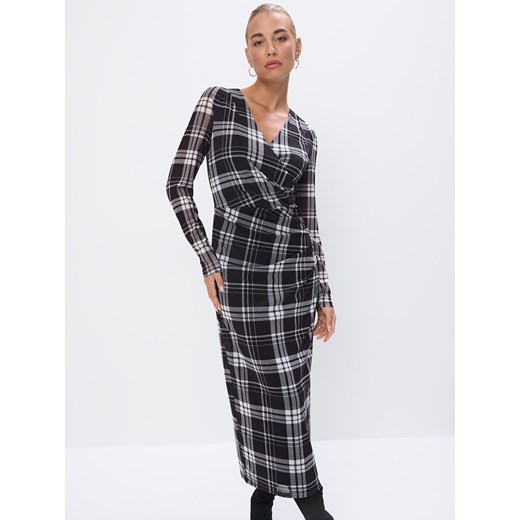 Mohito - Sukienka midi w kratę - czarny ze sklepu Mohito w kategorii Sukienki - zdjęcie 187191242