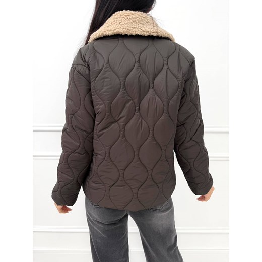 Czekoladowa Pikowana Kurtka z Misiem Modnakiecka.pl 40 ModnaKiecka.pl
