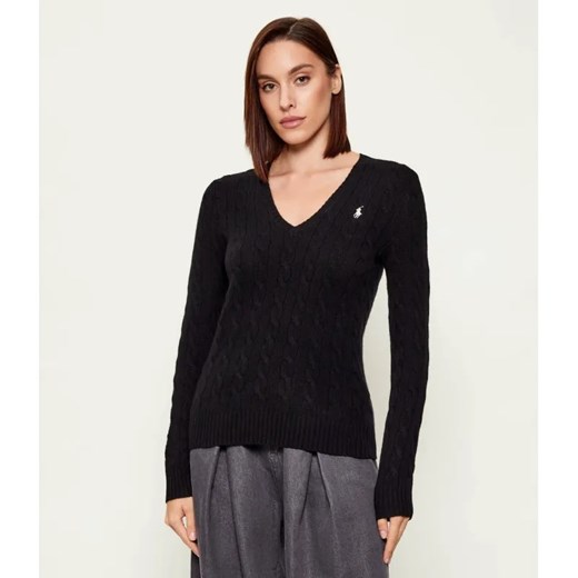 POLO RALPH LAUREN Wełniany sweter KIMBERLY | Slim Fit | z dodatkiem kaszmiru ze sklepu Gomez Fashion Store w kategorii Swetry damskie - zdjęcie 187192872