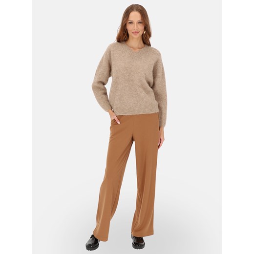 Beżowy sweter z wełną z alpaki i wełną merino L'AF Mela 34 Eye For Fashion