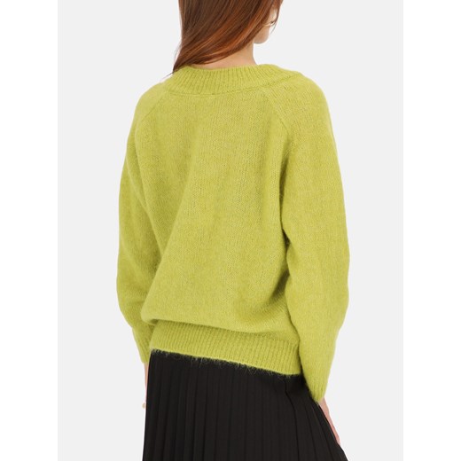 Zielony sweter z wełną z alpaki i wełną merino L'AF Mela 44 Eye For Fashion