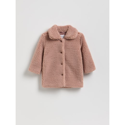 Reserved - Płaszcz z imitacji baranka - brudny róż ze sklepu Reserved w kategorii Płaszcze dziewczęce - zdjęcie 187196293
