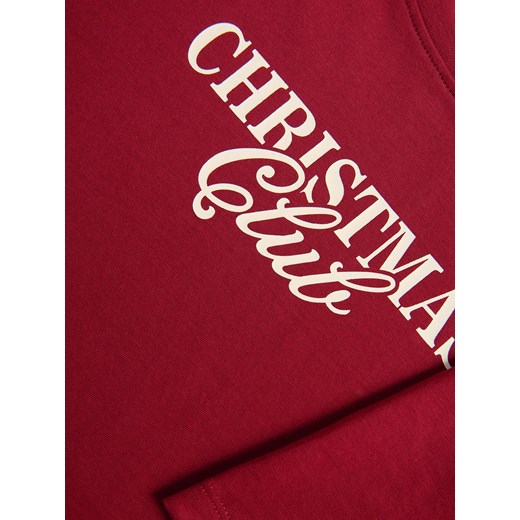 Reserved - T-shirt ze świątecznym motywem - bordowy Reserved XL Reserved
