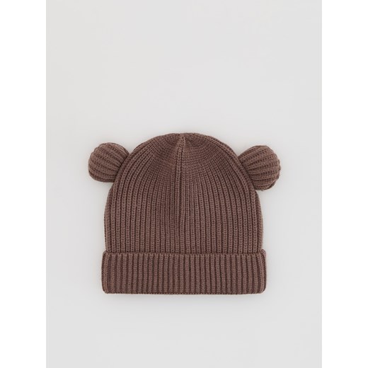 Reserved - Prążkowana czapka z wiskozą - brązowy ze sklepu Reserved w kategorii Czapki dziecięce - zdjęcie 187196561