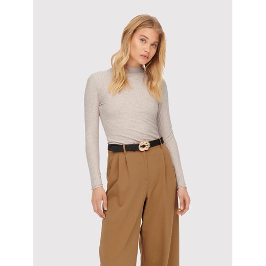 ONLY Bluzka Emma 15180040 Beżowy Slim Fit ze sklepu MODIVO w kategorii Bluzki damskie - zdjęcie 187197530