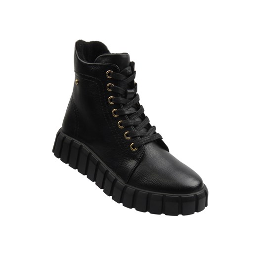 Ocieplane botki, trzewiki damskie - Potocki 25-19316, czarne ze sklepu ulubioneobuwie w kategorii Botki - zdjęcie 187198021