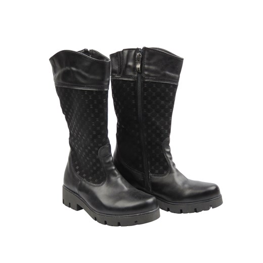 Wygodne skórzane kozaki dziecięce czarne Kornecki 06401 Kornecki 33 ulubioneobuwie