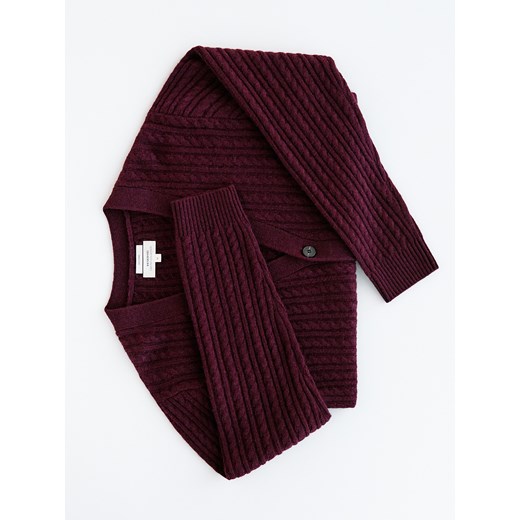 Reserved - Wełniany kardigan - bordowy - id: 480GQ-83X - marki Reserved - 187198304 Reserved - Wełniany kardigan - bordowy ze sklepu Reserved w kategorii Swetry męskie - zdjęcie 187198304