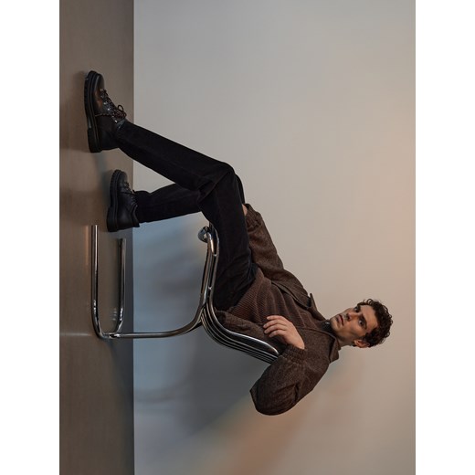 Reserved - Skórzane botki - ciemnobrązowy ze sklepu Reserved w kategorii Buty zimowe męskie - zdjęcie 187198324