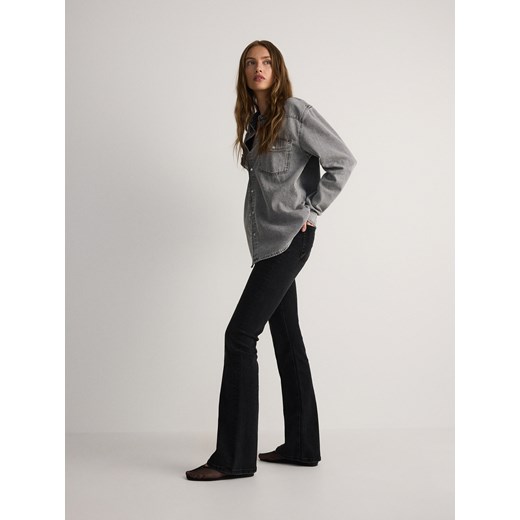 Reserved - Jeansy flare high waist - czarny Reserved 36 wyprzedaż Reserved