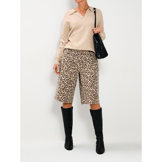 Sinsay - Sweter z kołnierzykiem - beżowy Sinsay L Sinsay