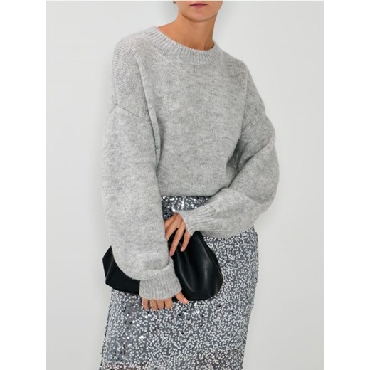Sinsay - Sweter basic - szary - id: 222GT-09M - marki Sinsay - 187200192 Sinsay - Sweter basic - szary ze sklepu Sinsay w kategorii Swetry damskie - zdjęcie 187200192