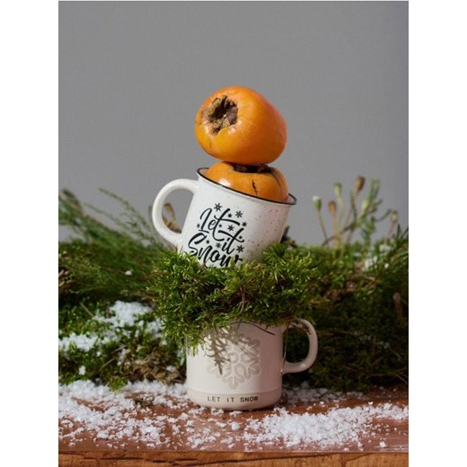 Sinsay - Ceramiczny kubek z napisem Let it Snow - biały - id: 346GV-00X - marki Sinsay - 187200251 Sinsay - Ceramiczny kubek z napisem Let it Snow - biały ze sklepu Sinsay w kategorii Kubki - zdjęcie 187200251