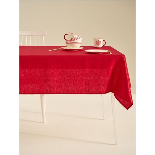 Sinsay - Świąteczny obrus z delikatnym złotym połyskiem - czerwony ze sklepu Sinsay w kategorii Obrusy i bieżniki - zdjęcie 187200261