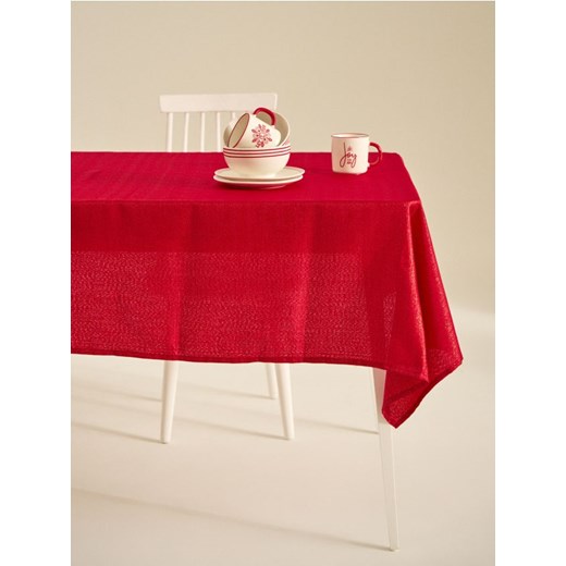 Sinsay - Świąteczny obrus z delikatnym złotym połyskiem - czerwony ze sklepu Sinsay w kategorii Obrusy i bieżniki - zdjęcie 187200264