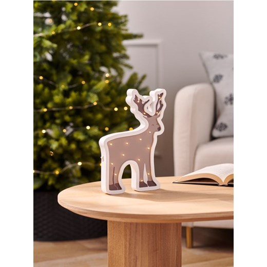 Sinsay - Świąteczna dekoracja w kształcie renifera z lampkami - beżowy ze sklepu Sinsay w kategorii Lampy dziecięce - zdjęcie 187200312