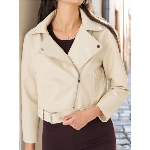 Sinsay - Kurtka ramoneska - kremowy ze sklepu Sinsay w kategorii Kurtki damskie - zdjęcie 187200350