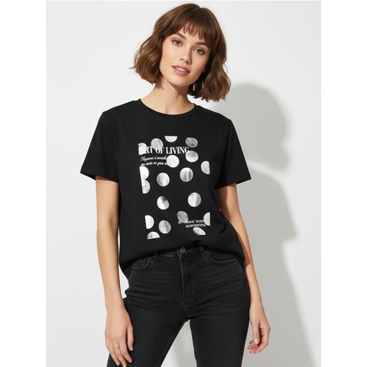 Sinsay - Koszulka z nadrukiem - czarny ze sklepu Sinsay w kategorii Bluzki damskie - zdjęcie 187200412