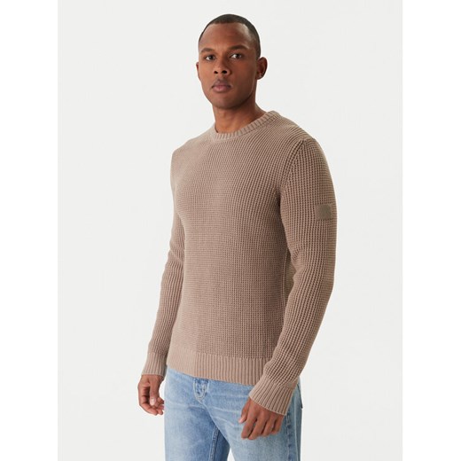 JOOP! Jeans Sweter Harono 30047662 Beżowy Modern Fit ze sklepu MODIVO w kategorii Swetry męskie - zdjęcie 187201230