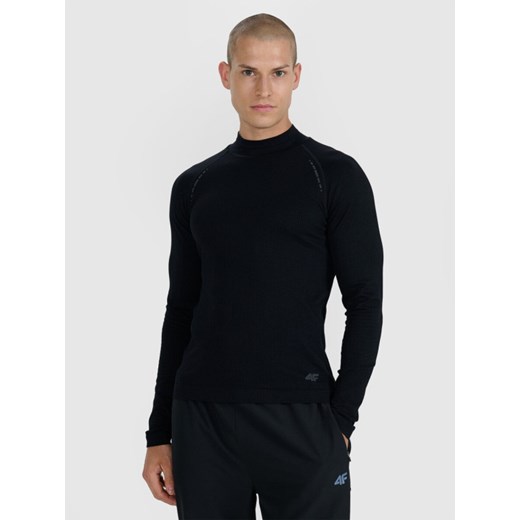 Męski longsleeve do biegania 4F 4FWAW25TFLOM417 - czarny ze sklepu Sportstylestory.com w kategorii T-shirty męskie - zdjęcie 187202421