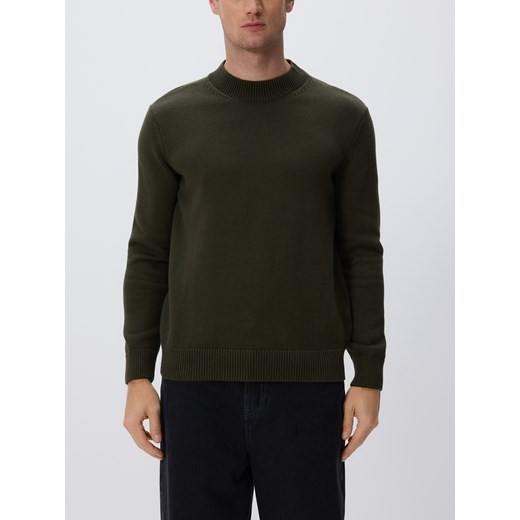 Reserved - Bawełniany półgolf - ciemnozielony - id: 063FR-78X - marki Reserved - 187202673 Reserved - Bawełniany półgolf - ciemnozielony ze sklepu Reserved w kategorii Bluzy męskie - zdjęcie 187202673