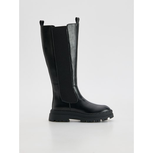 Reserved - Kozaki z elastyczną cholewką - czarny ze sklepu Reserved w kategorii Kozaki damskie - zdjęcie 187202864