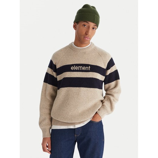 Element Sweter 2000s RIB CR ELYSW00128 Beżowy Regular Fit ze sklepu MODIVO w kategorii Swetry męskie - zdjęcie 187204023