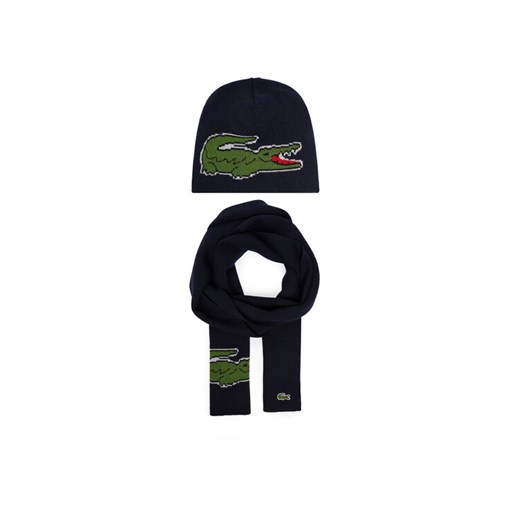 Zestaw Szalik i Czapka Lacoste RB1515-00 Granatowy ze sklepu eobuwie.pl w kategorii Czapki zimowe męskie - zdjęcie 187205110