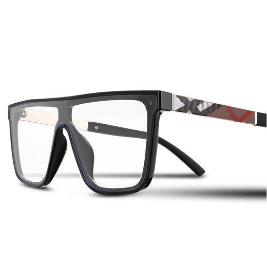 Okulary Prostokątne do komputera z filtrem BLUE LIGHT Pełne szkło Zerówki 2562 ze sklepu Stylion w kategorii Okulary zerówki damskie - zdjęcie 187206731