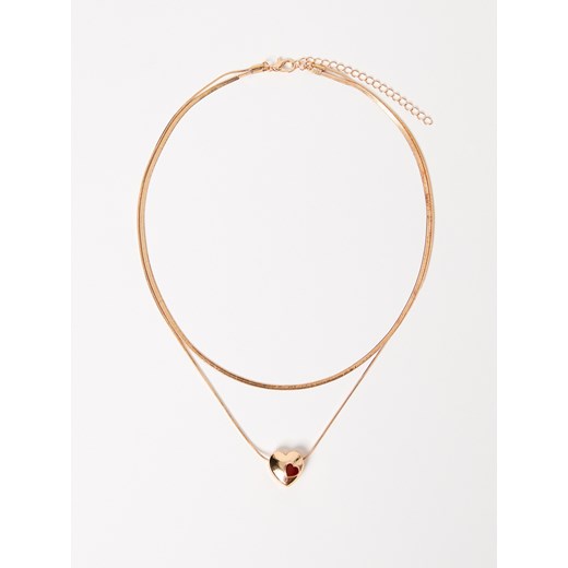 Mohito - Podwójny naszyjnik - złoty ze sklepu Mohito w kategorii Naszyjniki - zdjęcie 187207251