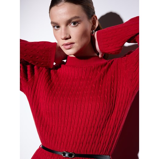 Mohito - Swetrowa czerwona sukienka midi - czerwony ze sklepu Mohito w kategorii Sukienki - zdjęcie 187207462