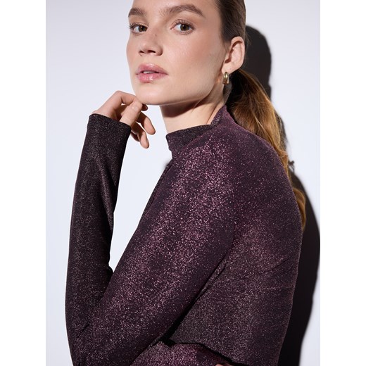Mohito - Bluzka z metaliczną nitką - kasztanowy - id: 585HI-83L - marki Mohito - 187207473 Mohito - Bluzka z metaliczną nitką - kasztanowy ze sklepu Mohito w kategorii Bluzki damskie - zdjęcie 187207473