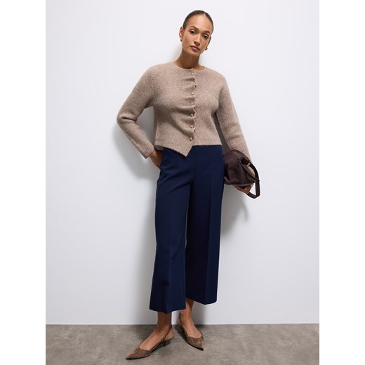 Mohito - Spodnie z szeroką nogawką - granatowy ze sklepu Mohito w kategorii Spodnie damskie - zdjęcie 187207680