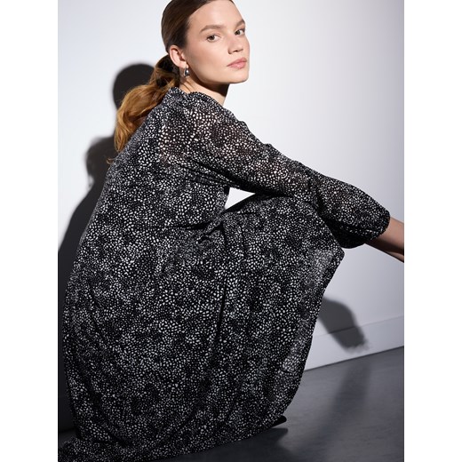 Mohito - Sukienka midi z długim rękawem - czarny Mohito S Mohito