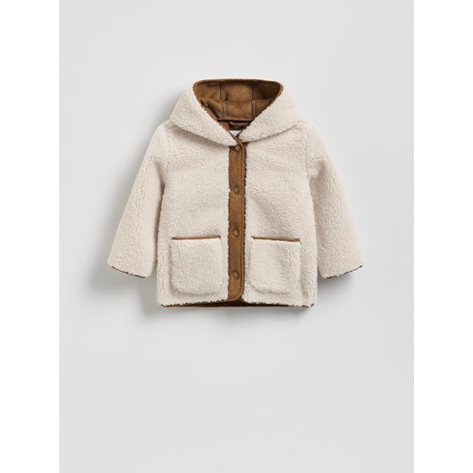 Reserved - Kurtka z miękkim misiem - beżowy ze sklepu Reserved w kategorii Kurtki dziewczęce - zdjęcie 187208113