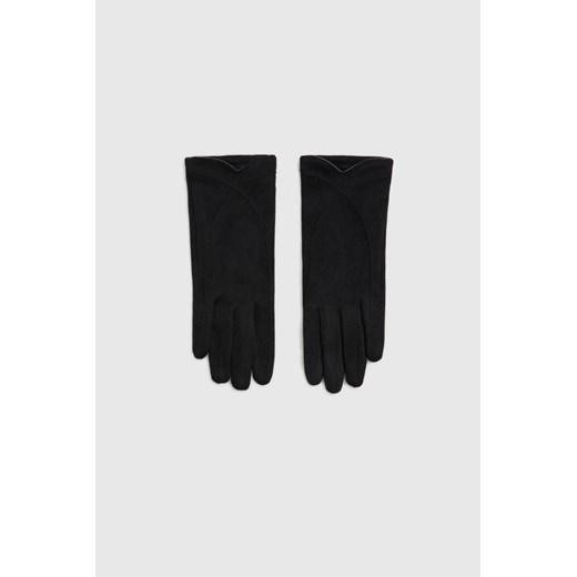 Gładkie rękawiczki czarne ze sklepu Moodo.pl w kategorii Rękawiczki damskie - zdjęcie 187208884