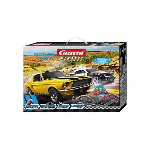 Carrera Tor wyścigowy "CARRERA GO!!! BATTERY OPERATED - Highway Chase" - 5+ - id: 16096555 - marki Carrera - 187209621 Carrera Tor wyścigowy "CARRERA GO!!! BATTERY OPERATED - Highway Chase" - 5+ ze sklepu Limango Polska w kategorii Zabawki - zdjęcie 187209621