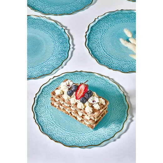 Hermia Talerzyki deserowe (6 szt.) w kolorze turkusowym - Ø 21 cm Hermia onesize okazyjna cena Limango Polska