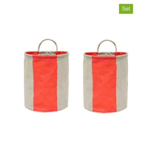 OYOY living design Kosze (2 szt.) &quot;Kara&quot; w kolorze czerwonym - wys. 22 x Ø 18 cm ze sklepu Limango Polska w kategorii Pojemniki kuchenne - zdjęcie 187209944