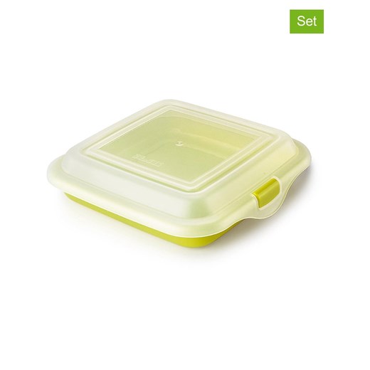 Ibili Pudełka (3 szt.) w kolorze zielonym na kanapki - 14,5 x 14,5 cm ze sklepu Limango Polska w kategorii Pojemniki kuchenne - zdjęcie 187209950
