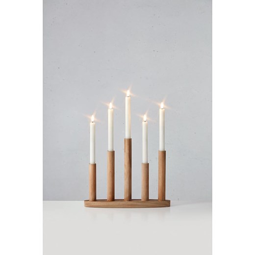 Marksljöd Lampa adwentowa LED &quot;Milo&quot; w kolorze jasnobrązowym - 34,2 x 47 cm ze sklepu Limango Polska w kategorii Dekoracje bożonarodzeniowe - zdjęcie 187210111