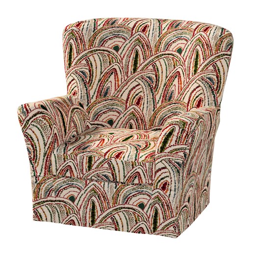 Pokrowiec na fotel Tomelilla wysoki z zakładkami ze sklepu dekoria.pl w kategorii Pokrowce na kanapy i fotele - zdjęcie 187215194