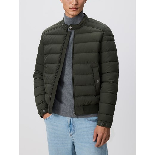 Reserved - Kurtka biker ze stójką - ciemnozielony ze sklepu Reserved w kategorii Kurtki męskie - zdjęcie 187216710