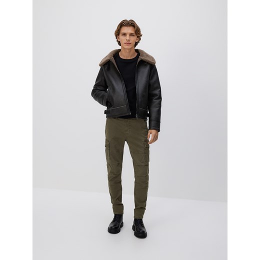 Reserved - Spodnie cargo slim fit - ciemnozielony Reserved XXL Reserved