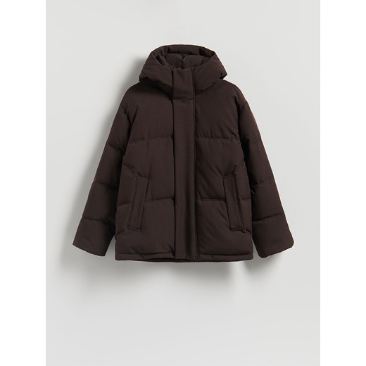Reserved - Pikowana kurtka z kapturem - mahoniowy ze sklepu Reserved w kategorii Kurtki męskie - zdjęcie 187217003