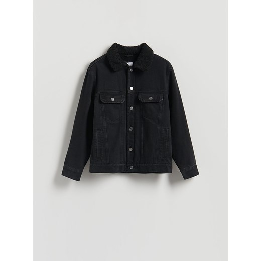 Reserved - Jeansowa kurtka sherpa - czarny ze sklepu Reserved w kategorii Kurtki męskie - zdjęcie 187217124