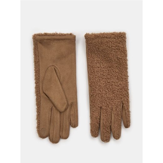 Sinsay - Rękawiczki z kożuszkiem - beżowy ze sklepu Sinsay w kategorii Rękawiczki damskie - zdjęcie 187218211