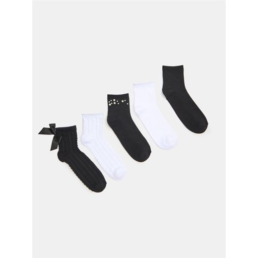 Sinsay - Prążkowane skarpetki 5 pack - wielobarwny ze sklepu Sinsay w kategorii Skarpetki damskie - zdjęcie 187218262