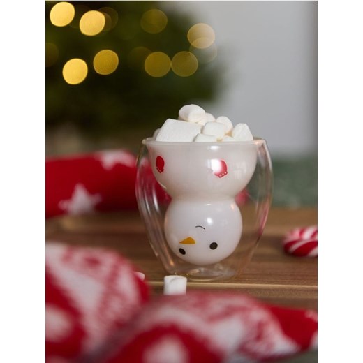 Sinsay - Świąteczny kubek z podwójnym dnem z motywem bałwana - biały ze sklepu Sinsay w kategorii Kubki - zdjęcie 187218390